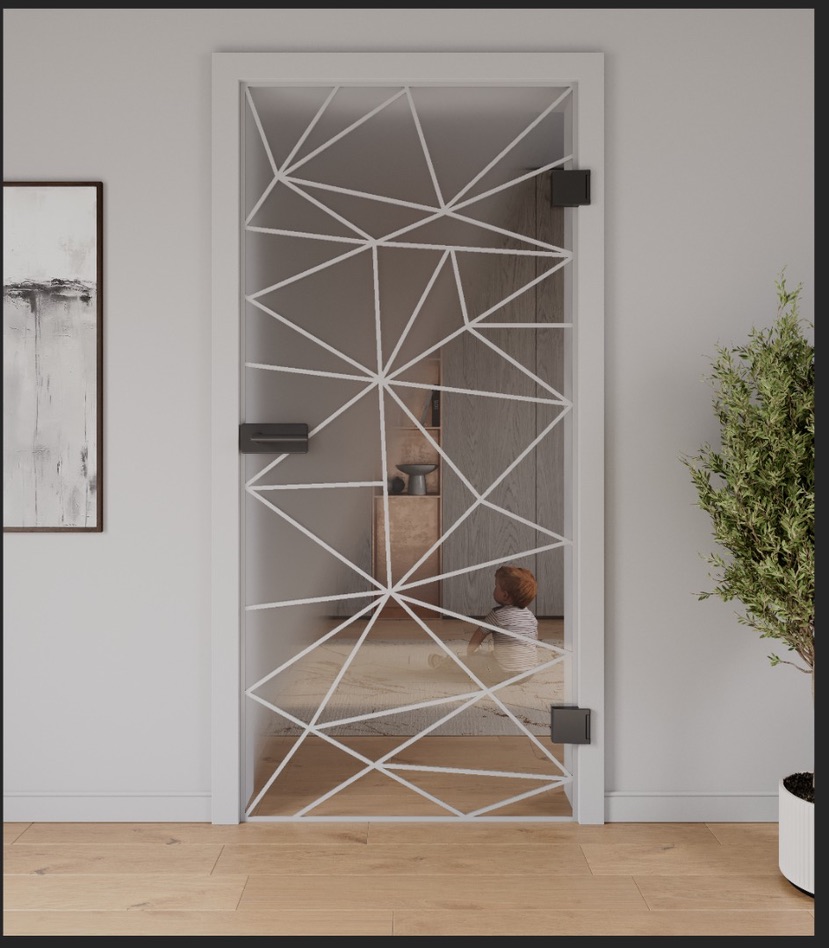 SwitchView Schaltbare Glastür Polygonal Grey
